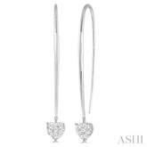 1/2 Ctw Heart Shape Lovebright Round Cut Diamond Earrings in 14K White Gold