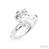 1/5 Ctw Akari Oval Shape Round Cut Diamond Semi-Mount Engagement Ring in 14K White Gold