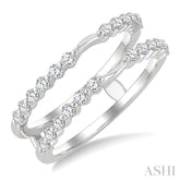 1/2 Ctw Prong Set Round Cut Diamond Insert Ring in 14K White Gold