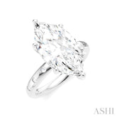 1/5 Ctw Akari Marquise Shape Round Cut Diamond Semi-Mount Engagement Ring in 14K White Gold