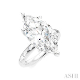 1/5 Ctw Akari Marquise Shape Round Cut Diamond Semi-Mount Engagement Ring in 14K White Gold