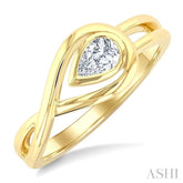 1/4 Ctw Nested Teardrop Pear Cut Diamond Fashion Ring in 14K Yellow Gold
