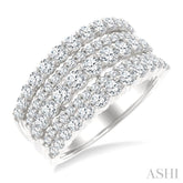 1 3/4 Ctw Round Cut Diamond Bold Fashion Band in 14K White Gold