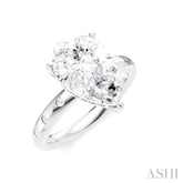 1/5 Ctw Akari Pear Shape Round Cut Diamond Semi-Mount Engagement Ring in 14K White Gold