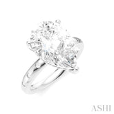 1/5 Ctw Akari Pear Shape Round Cut Diamond Semi-Mount Engagement Ring in 14K White Gold