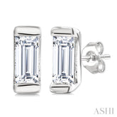 1/10 Ctw Baguette Diamond Petite Fashion Earrings in 10K White Gold