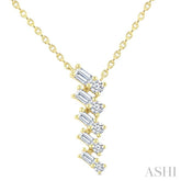 1/4 Ctw Zig-Zag Mixed Cut Diamond Fashion Pendant With Chain in 10K Yellow Gold