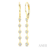 1/3 Ctw Round Cut Diamond Fashion Long Earrings in 14K Yellow Gold