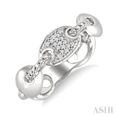 1/20 Ctw Mariner Link Round Cut Diamond Ring in Sterling Silver