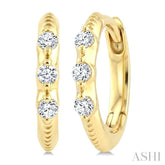 1/10 Ctw Round Cut Diamond huggie Fashion Hoop Earrings in 10K Yellow Gold