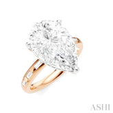1/3 Ctw Pear Shape Baguette and Round Cut Diamond Semi-Mount Engagement Ring in 14K Rose and White Gold