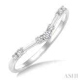 1/10 Ctw Chevron Round Cut Diamond Fashion Band in 10K White Gold