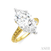 1/8 Ctw Marquise Shape Round Cut Diamond Akari Wheat Shank Semi-Mount Engagement Ring in 14K Yellow and White Gold