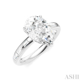 1/3 Ctw Akari Pear Shape Baguette and Round Cut Diamond Semi Mount Engagement Ring in 14K White Gold