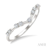 1/5 Ctw Chevron Spaced Round Cut Diamond Fashion Band in 14K White Gold