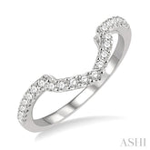 1/4 Ctw Chevron Round Cut Diamond Wedding Band in 14K White Gold