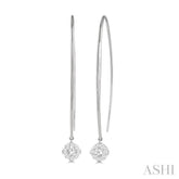 1/3 Ctw Cushion Shape Lovebright Round Cut Diamond Earrings in 14K White Gold