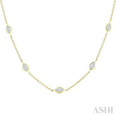 2 Ctw Marquise Cut Diamond Fashion Necklace in 14K Yellow Gold