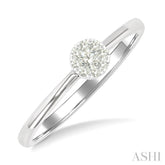 1/10 Ctw Lovebright Petite Round Shape Round Cut Diamond Fashion Ring in 10K Yellow and White Gold