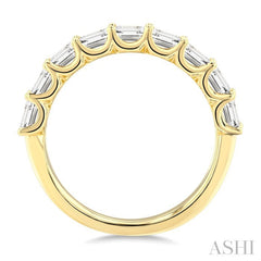 2 1/10 Ctw Twin Row Emerald Cut Diamond Fashion Band in 14K Yellow Gold