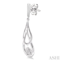 1/50 Ctw Round Cut Diamond Fashion Earrings in Sterling Silver