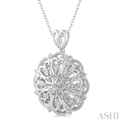 1/20 Ctw Snowflake Round Cut Diamond Fashion Pendant with Chain in Sterling Silver