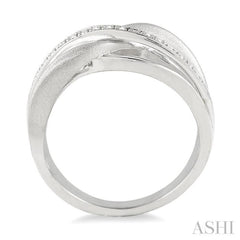 1/20 Ctw Round Cut Diamond Swirl Fashion Ring in Sterling Silver