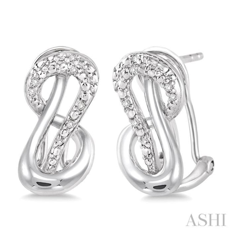 1/20 Ctw Round Cut Diamond Earrings in Sterling Silver