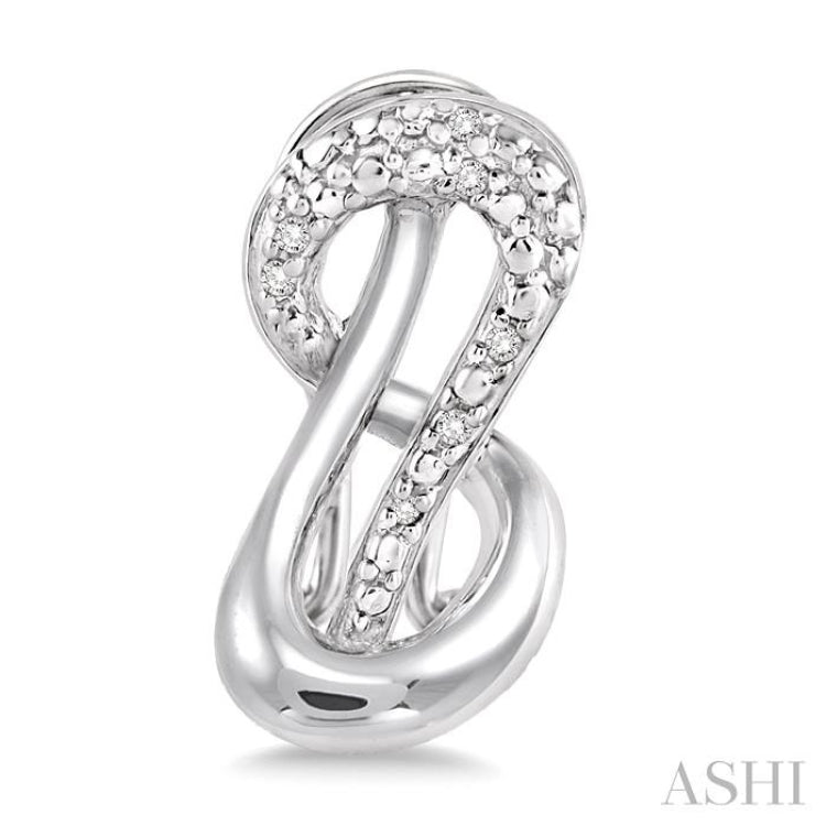 1/20 Ctw Round Cut Diamond Earrings in Sterling Silver