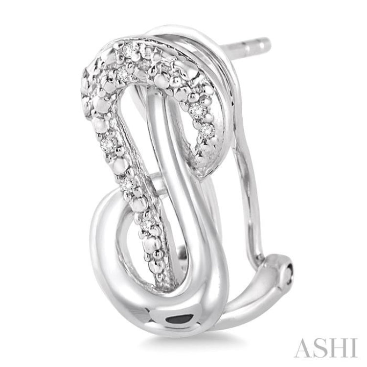 1/20 Ctw Round Cut Diamond Earrings in Sterling Silver