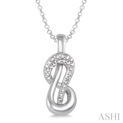 1/20 Ctw Round Cut Diamond Pendant in Sterling Silver with Chain