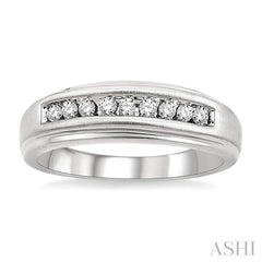 1/6 Ctw Round Diamond Men's Ring in 14K White Gold