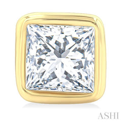 1/5 Ctw Petite Bezel Set Princess Cut Diamond Fashion Stud Earring in 10K Yellow Gold