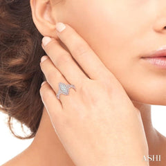 3/4 Ctw Marquise Shape Diamond Lovebright Ring in 14K Rose Gold
