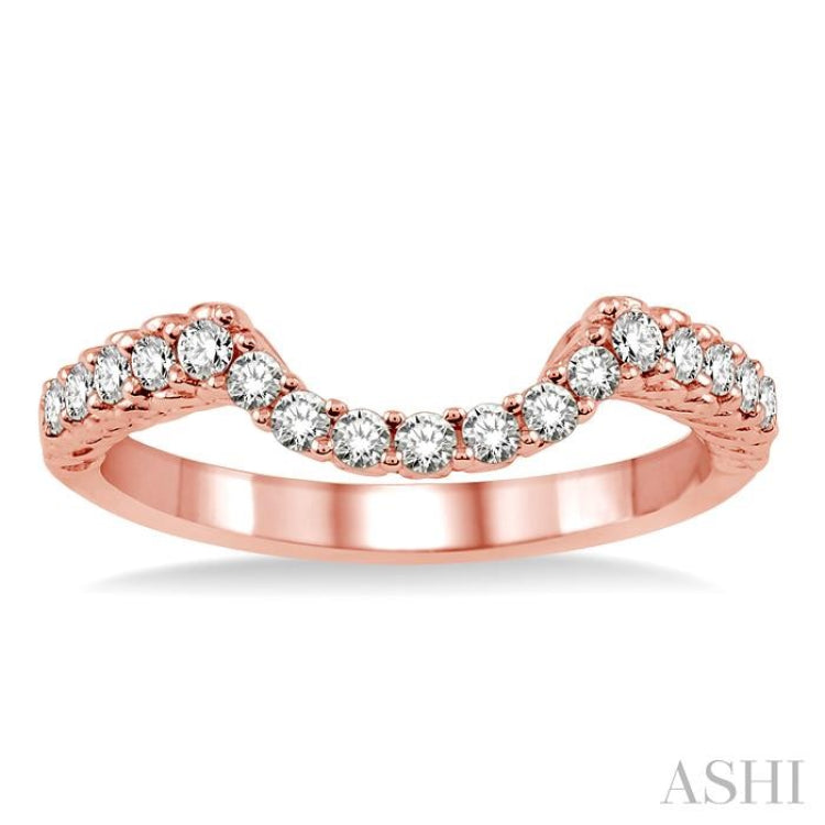 1/3 Ctw Round Cut Diamond Wedding Band in 14K Rose Gold