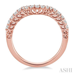 1/3 Ctw Round Cut Diamond Wedding Band in 14K Rose Gold