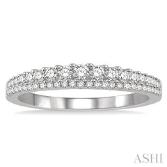 3/8 Ctw Double Row Round Cut Diamond Band in 14K White Gold