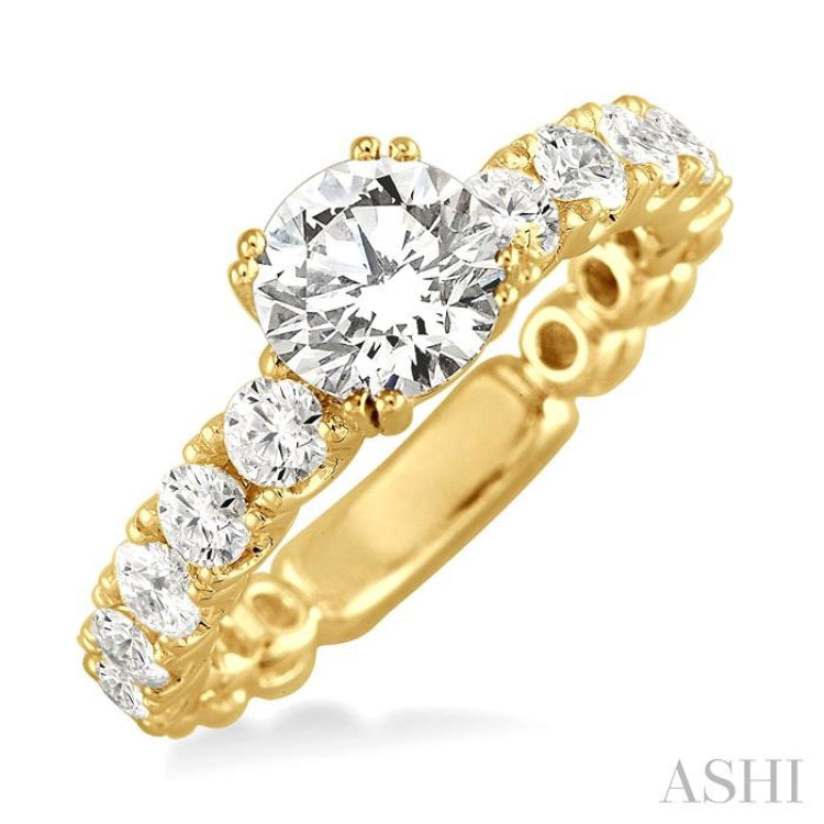 5/8 Ctw Diamond Semi-Mount Engagement Ring in 14K Yellow Gold