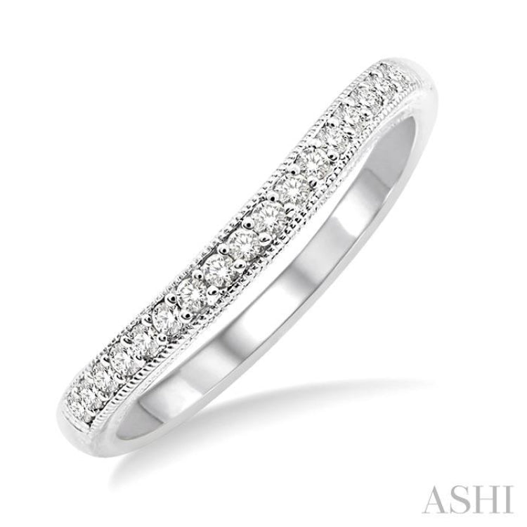 1/6 Ctw Round Cut Diamond Wedding Band in 14K White Gold