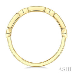 1/10 Ctw Bar & Kite Shaped Mount Link Round Cut Diamond Stackable Fashion Band in 10K Yellow Gold