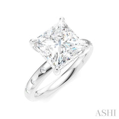 1/5 Ctw Akari Princess Shape Round Cut Diamond Semi-Mount Engagement Ring in 14K White Gold