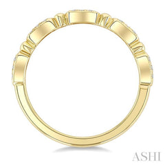 1/10 Ctw Bar Link Round Cut Diamond Stackable Fashion Band in 10K Yellow Gold