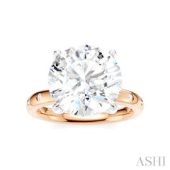 1/5 Ctw Round Shape Round Cut Diamond Semi-Mount Engagement Ring in 14K Rose and White Gold
