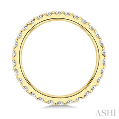 1 Ctw Round Cut Diamond Eternity Wedding Band in 14K Yellow Gold