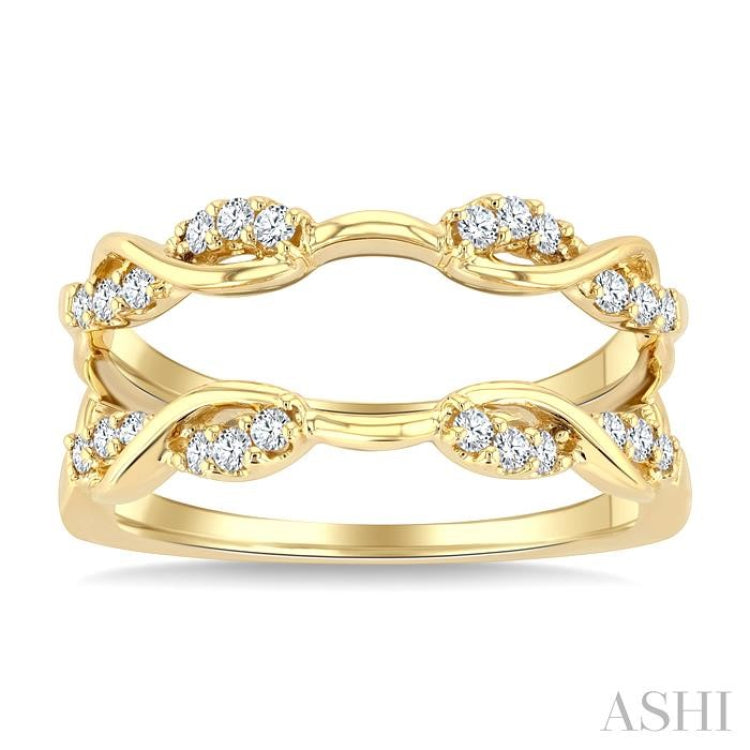 1/4 Ctw Split Twisted Shank Round Cut Diamond Insert Ring in 14K Yellow Gold