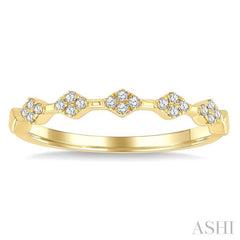 1/10 Ctw Geometric Round Cut Diamond Stackable Fashion Band in 10K Yellow Gold