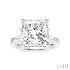 5/8 Ctw Akari Princess Shape Marquise and Round Cut Diamond Semi-Mount Engagement Ring in 14K White Gold
