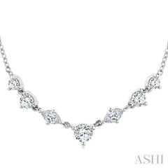 1/2 Ctw Marquise & Round Cut Diamond Necklace in 14K White Gold
