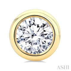 5/8 Ctw Bezel Set Round Cut Diamond Stud Earrings in 14K Yellow Gold