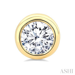 3/8 Ctw Bezel Set Round Cut Diamond Stud Earrings in 14K Yellow Gold